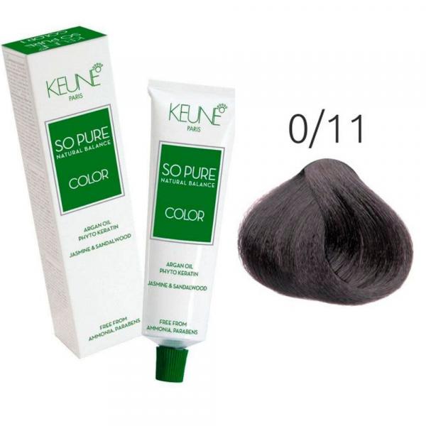 Tinta Keune So Pure 60ml - Cor 0/11 - Azul Cinza