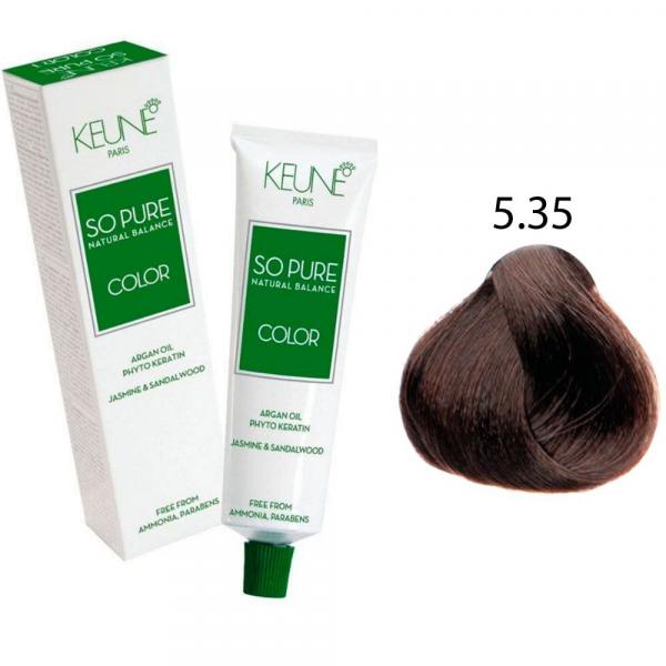 Tinta Keune So Pure 60ml - Cor 5.35 - Castanho Claro Chocolate