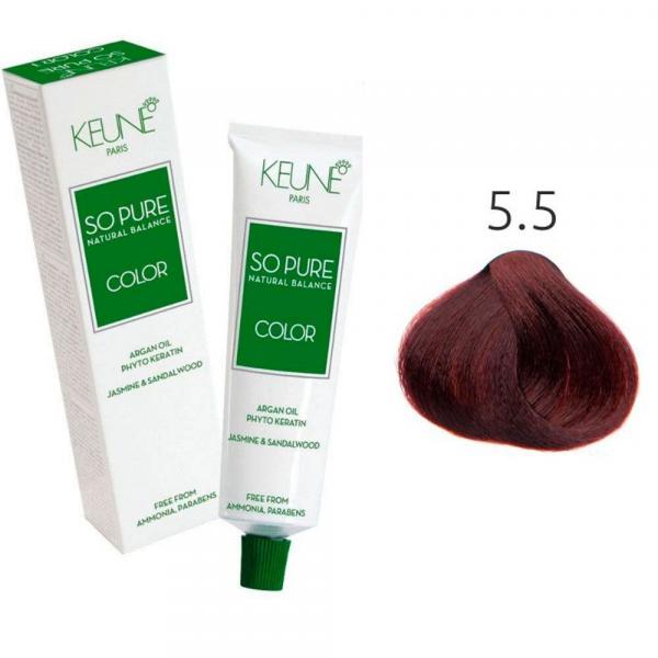 Tinta Keune So Pure 60ml - Cor 5.5 - Castanho Claro Mogno