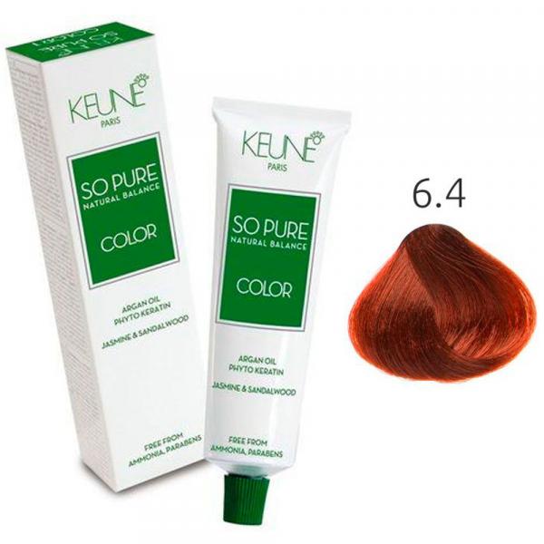 Tinta Keune So Pure 60ml - Cor 6.4 - Louro Escuro Cobre