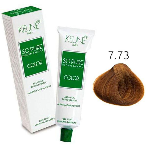 Tinta Keune So Pure 60ml - Cor 7.73 - Louro Médio Violeta Dourado