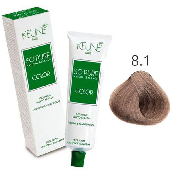 Tinta Keune So Pure 60ml - Cor 8.1 - Louro Claro Cinza