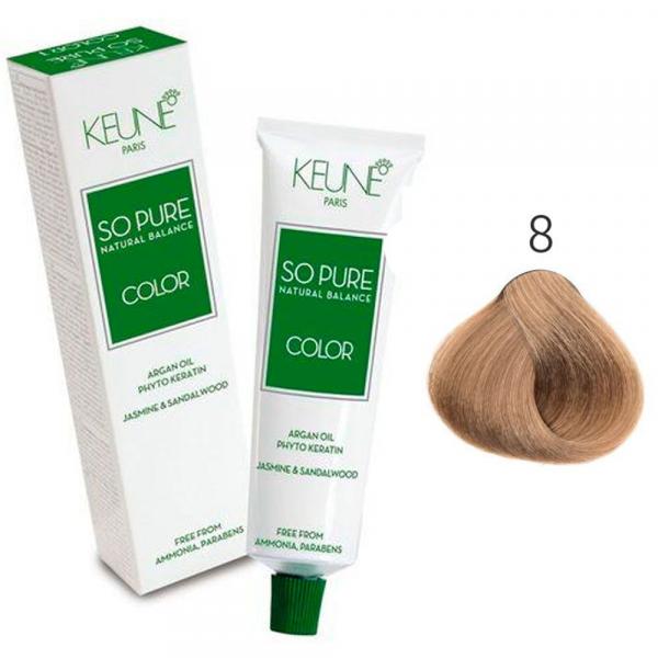 Tinta Keune So Pure 60ml - Cor 8 - Louro Claro