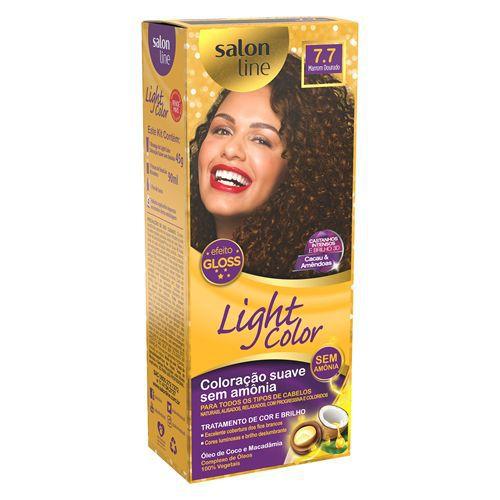 Tinta Light Color Kit 7.7 Marrom Dourado - Salon Line