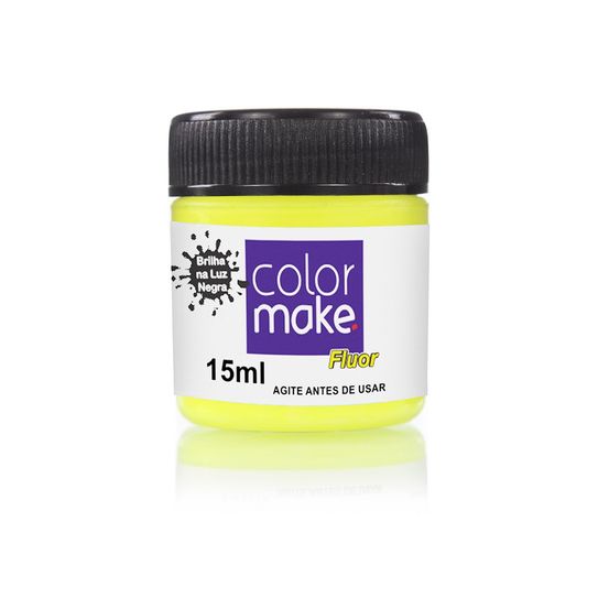 Tinta Liquida Fluorescente 15 com ML Amarelo - Color Make