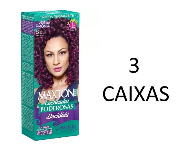 Tinta Maxton Free Cacheadas Poderosas Marsala 8.26 ( 3 Caixas ) - Embelleze