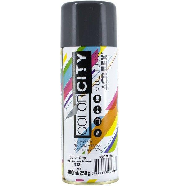 Tinta Spray Acrilex Color City 400 Ml Cinza 933
