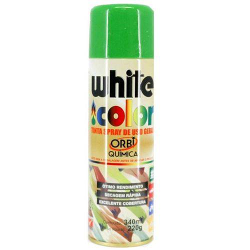 Tinta Spray de Uso Geral White Color Verde Brilhante Orbi Química 340ml / 220g