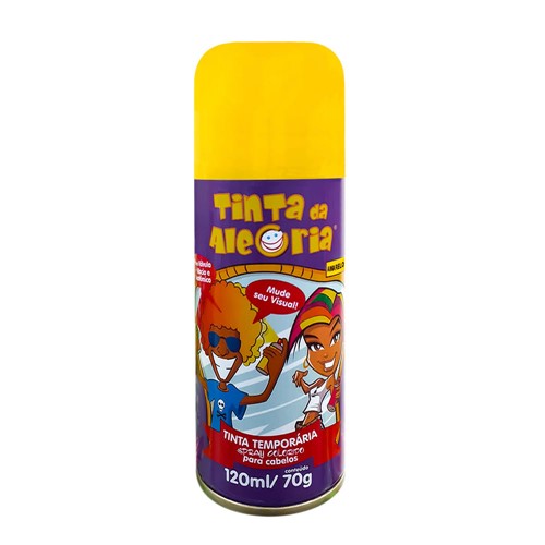 Tinta Spray para Cabelos Tinta da Alegria Cor Amarelo 120ml