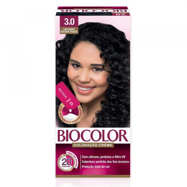 Tintura Biocolor Coloração Creme Castanho Escuro 3.0 Mini Kit