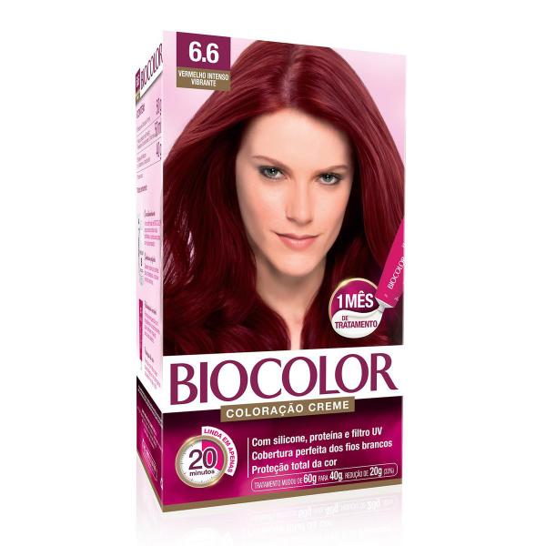 Tintura Biocolor Coloração Creme Vermelho Intenso 6.6 Mini Kit