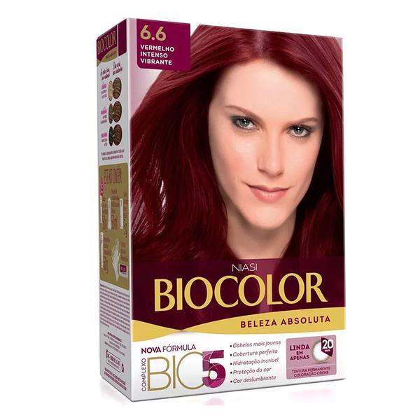Tintura Biocolor Creme - Cor 6.6 Vermelho Intenso Vibrante - Hypermarcas H.p.c