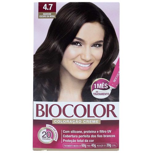 Tintura Biocolor Creme - Marrom Escuro 4.7