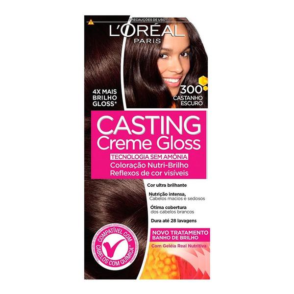 Tintura Casting Creme Gloss L'Oréal - Nº 300 Castanho Escuro - L'oreal Brasil Comercial
