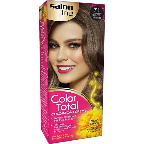 Tintura Color Total Salon Line Louro Médio Acinzentado 7.1