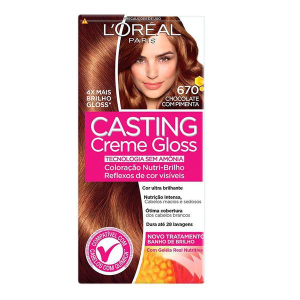 Tintura Creme Casting Creme Gloss L'oréal Chocolate com Pimenta 670