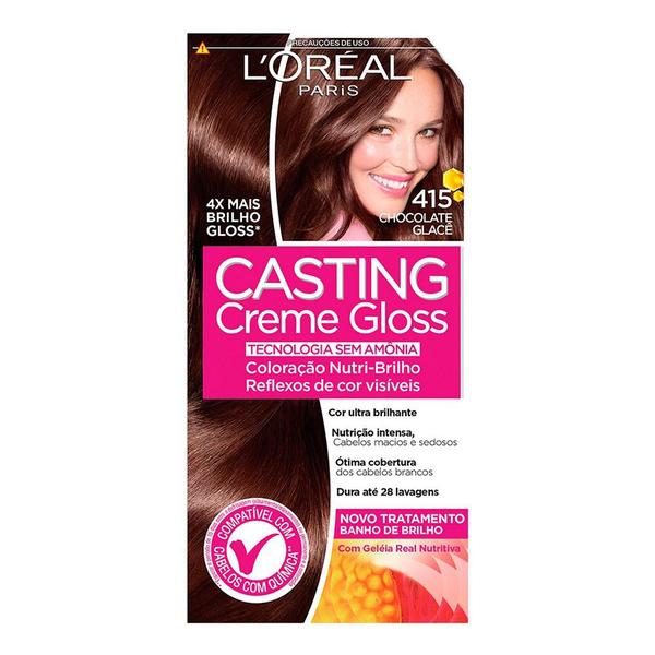 Tintura Creme Casting Creme Gloss L'oréal Chocolate Glacê 415