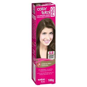 Tintura Creme Color Total Pro Salon Line - Louro Escuro 6.0 Profissional