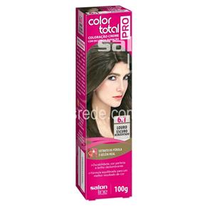 Tintura Creme Color Total Pro Salon Line - Louro Escuro Acinzentado 6.1 Pro