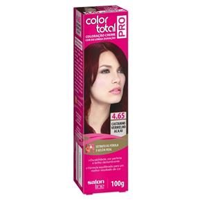 Tintura Creme Color Total Pro Salon Line - Salon Line 4.65 Castanho Vermelho