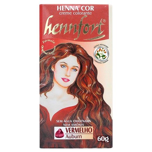 Tintura Creme Henna Hennfort Vermelho 60Ml