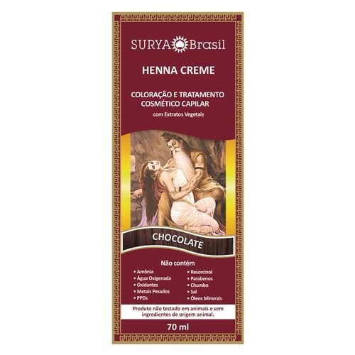 Tintura Creme Henna Surya Chocolate 70ml - Vedic Hindus