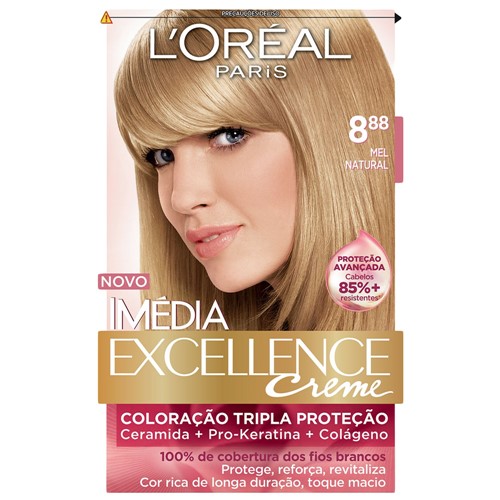 Tintura Creme Imédia Excellence L'oréal Mel Natural 8.88 Kit