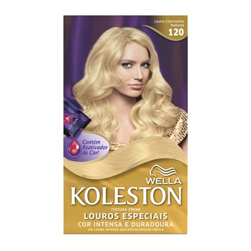 Tintura Creme Koleston Blonde Wella Louro Claríssimo Natural 120 Kit