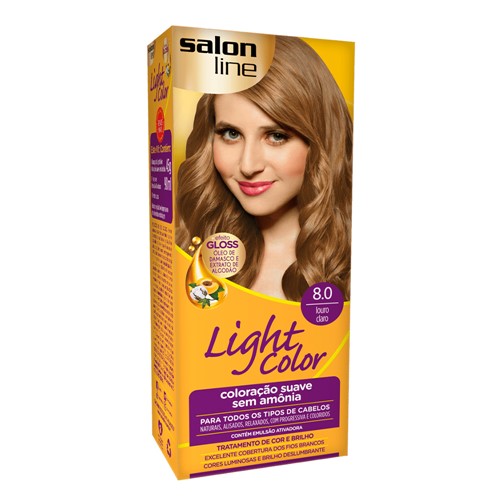 Tintura Creme Salon Line Light Color Louro Claro 8.0 Kit