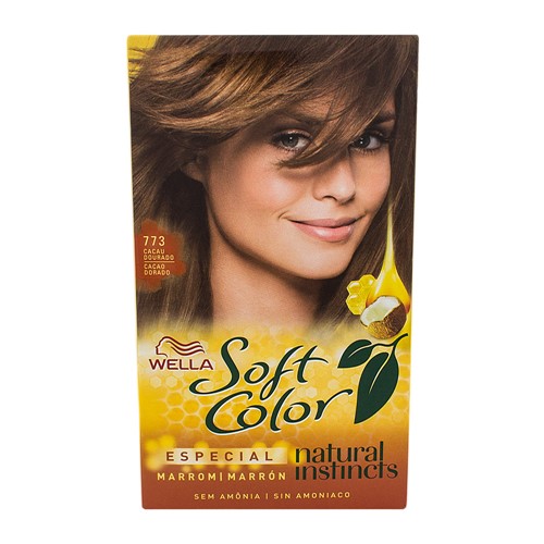 Tintura Creme Soft Color Wella Cacau Dourado 773 Kit