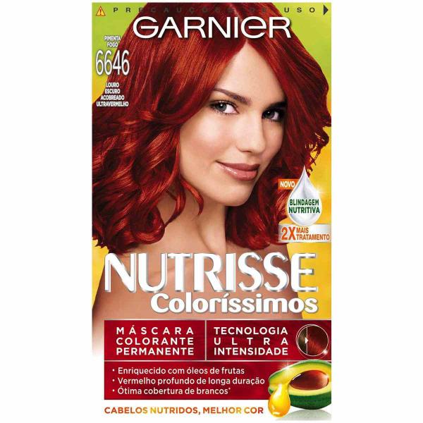 Tintura Garnier Nutrisse Coloríssimos - Louro Acobreado Ultra Vermelho 6646