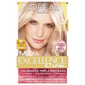 Tintura Imédia Excellence L`Oréal Creme 121 Louro Muito Muito Claro Acinzentado