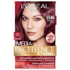 Tintura Imédia Excellence L`Oréal Creme 5546 Vermelho Vinho