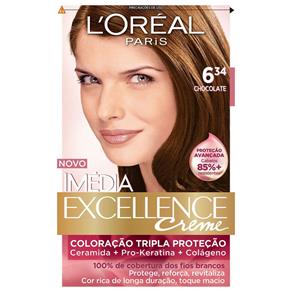 Tintura Imédia Excellence L`Oréal Creme 6.34 Chocolate