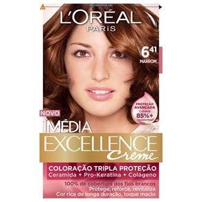Tintura Imédia Excellence L`Oréal Creme 6.41 Marrom