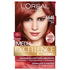 Tintura Imédia Excellence L`Oréal Creme 6646 Vermelho Rubi