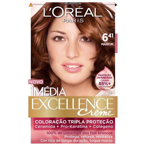 Tintura Imédia Excellence L'Oréal Creme 6.41 Marrom