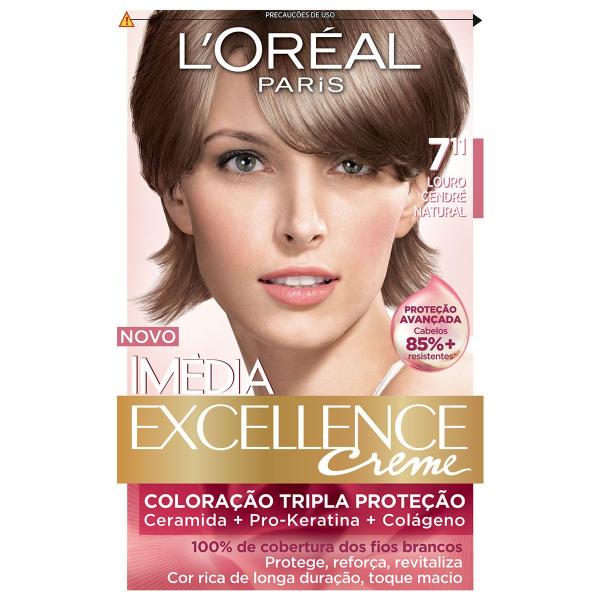 Tintura Imédia Excellence L'Oréal Creme 7.11 Louro Natural