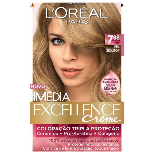 Tintura Imédia Excellence L'Oréal Creme 7.88 Mel Sedutor