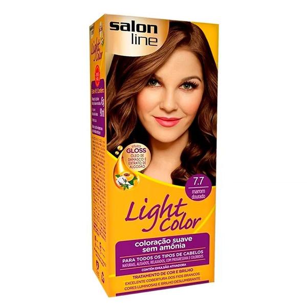 Tintura Light Color Marrom Dourado 7.7 - Salon Line