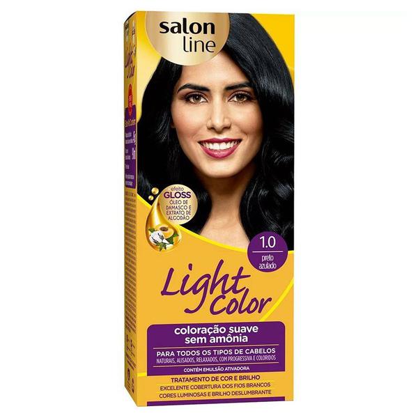 Tintura Light Color Preto Azulado 1.0 - Salon Line