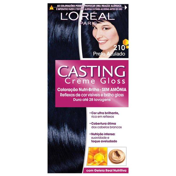 Tintura L'Oreal Casting Gloss Preto Azul 210 - Casting Creme Gloss