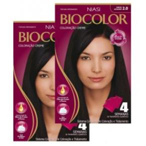 Tintura para os Cabelos Biocolor Preto Azulado 2.0 com 2 Unidades Tintura Biocolor Preto Azulado 2.0 com 2 Unidades