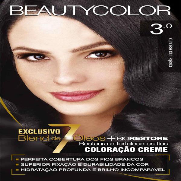 Tintura Permanente Beauty Color 3.0 Castanho Escuro - Sem Marca