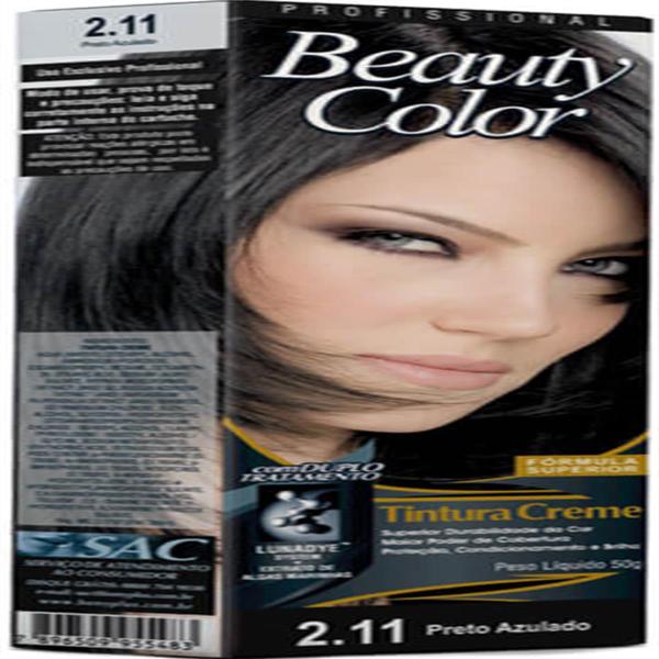 Tintura Permanente Beauty Color 45g 2.11 Preto Azulado - Sem Marca