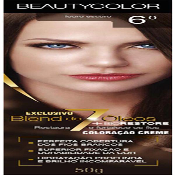 Tintura Permanente Beauty Color 45g 6.0 Louro Escuro - Sem Marca