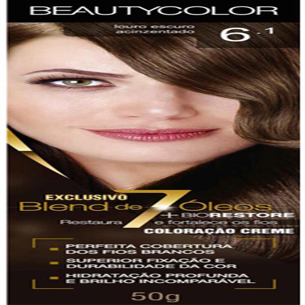 Tintura Permanente Beauty Color 45g 6.1 Louro Escuro Acinzentado - Sem Marca