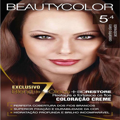 Tintura Permanente Beauty Color 5.4 Castanho Claro Acobreado