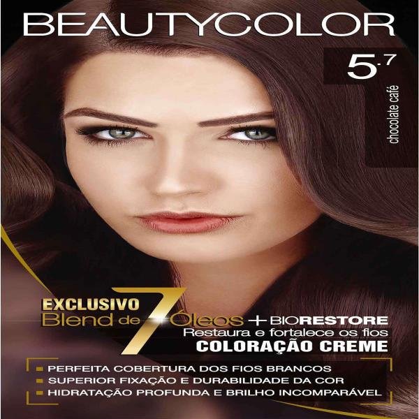Tintura Permanente Beauty Color 5.7 Chocolate Café - Sem Marca