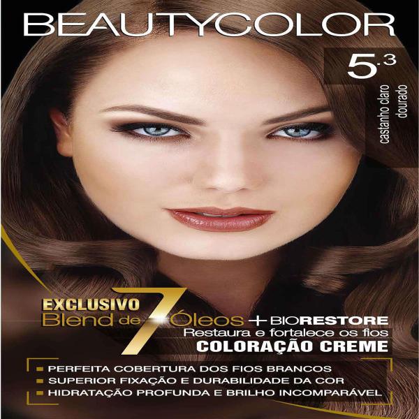 Tintura Permanente Beauty Color 5.3 Castanho Claro Dourado - Sem Marca